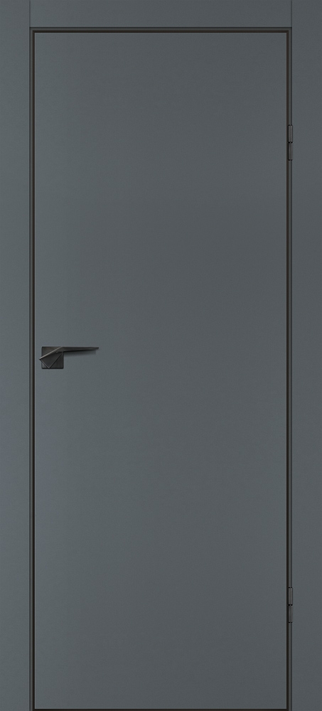 Межкомнатная дверь P-1 кромка ABS черная c 4-х ст. Графит матовый