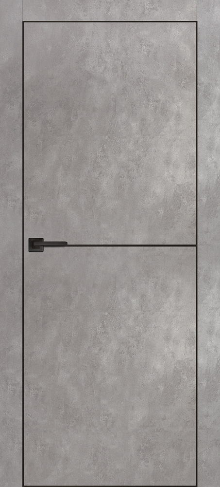 Фото Межкомнатная дверь PX-19 черная кромка с 4-х ст. Серый бетон